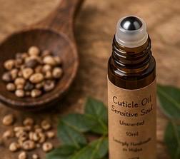 Natural Cuticle Oil | Sensitive Soul | Unscented Nail & Cuticle Oil | Vegan Nail Care | Roller Bottle | Handmade in Wales
