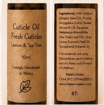 Natural Cuticle Oil | Fresh Cuticles | Lemon & Tea Tree Nail Oil | Vegan Nail Care | Handmade in Wales