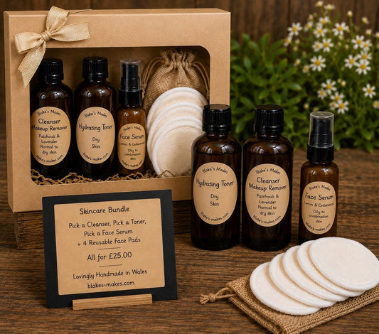 Build Your Own Skincare Gift Bag | Cleanser, Toner & Face Serum | Handmade in Wales