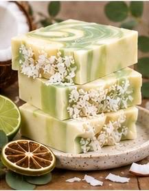 Coconut and Lime Calm Handmade Soap / Lime and Frankincense Soap / Coconut Milk Soap /Handmade in Wales