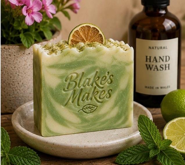 Floral Mojito Handmade Soap | Lime Spearmint Geranium Soap | Handmade in Wales