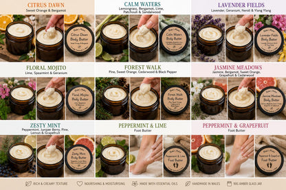 Floral Mojito Body Butter 90g | Lime Spearmint & Geranium | Essential Oil Body Butter | Vegan Skincare | Handmade in Wales