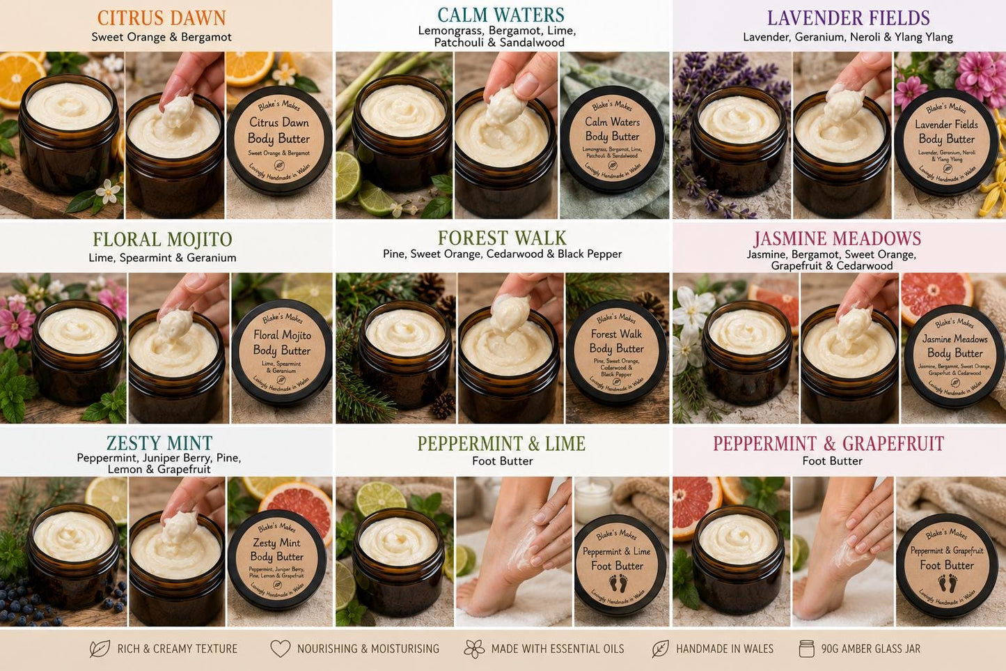 Citrus Dawn Body Butter 90g | Sweet Orange & Bergamot | Essential Oil Body Butter | Vegan Skincare | Handmade in Wales | Gift for Her
