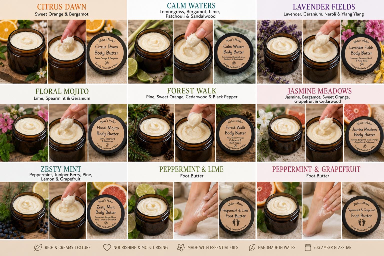 Citrus Dawn Body Butter 90g | Sweet Orange & Bergamot | Essential Oil Body Butter | Vegan Skincare | Handmade in Wales | Gift for Her