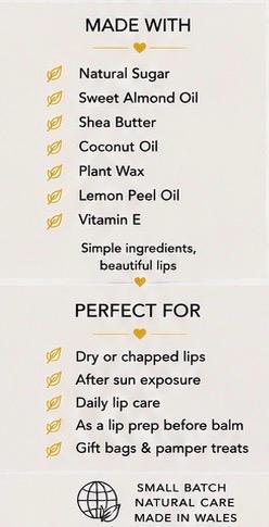 Lemon Sugar Lip Scrub – Zesty Natural Lip Exfoliator, Vegan Lip Care, Handmade in Wales