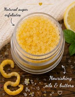 Lemon Sugar Lip Scrub – Zesty Natural Lip Exfoliator, Vegan Lip Care, Handmade in Wales