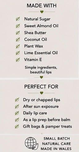 Lime Sugar Lip Scrub – Fresh Citrus Lip Exfoliator, Natural Vegan Lip Care, 15g|