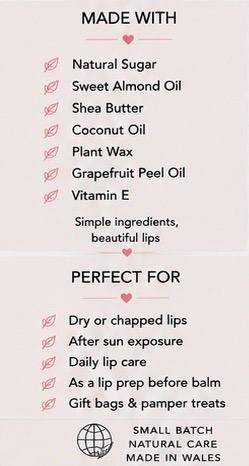 Grapefruit Sugar Lip Scrub – Fruity Lip Exfoliator, Natural Vegan Lip Care, Handmade Gift