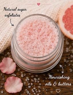 Grapefruit Sugar Lip Scrub – Fruity Lip Exfoliator, Natural Vegan Lip Care, Handmade Gift