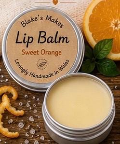 Sweet Orange Lip Balm – Natural Vegan Lip Care, Nourishing Handmade Balm, 30ml Tin