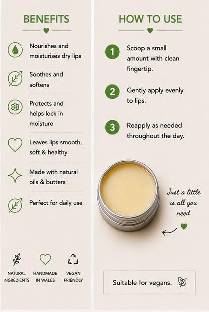 Lime Lip Balm – Fresh Citrus Lip Care, Nourishing Vegan Balm, Handmade in Wales, 15ml