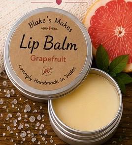 Grapefruit Lip Balm – Fruity Citrus Lip Moisturiser, Natural Vegan Lip Care, Handmade 15ml Tin