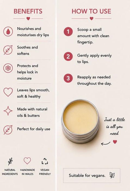 Grapefruit Lip Balm – Fruity Citrus Lip Moisturiser, Natural Vegan Lip Care, Handmade 15ml Tin