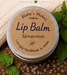 Spearmint Lip Balm – Fresh Mint Lip Care, Nourishing Vegan Balm for Dry Lips, Handmade 15ml Tin