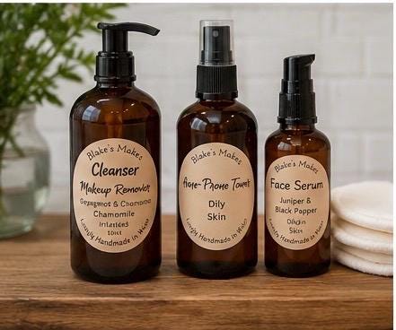 Build Your Own Skincare Gift Bag | Cleanser, Toner & Face Serum | Handmade in Wales