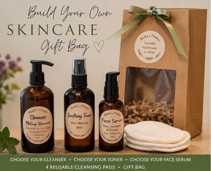 Build Your Own Skincare Gift Bag | Cleanser, Toner & Face Serum | Handmade in Wales