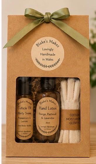 Build Your Own Handcare Gift Bag | Cuticle Oil, Hand Lotion. Nail File, Cotton Gloves | Handmade in Wales