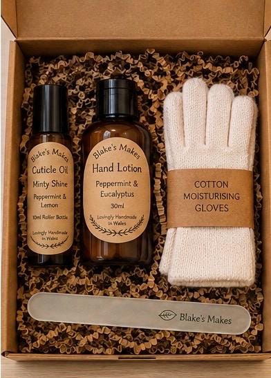 Build Your Own Handcare Gift Bag | Cuticle Oil, Hand Lotion. Nail File, Cotton Gloves | Handmade in Wales