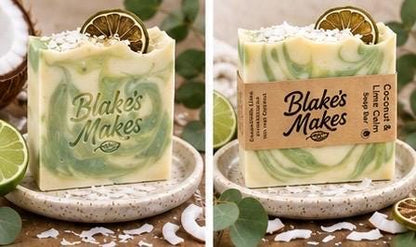 Coconut and Lime Calm Handmade Soap / Lime and Frankincense Soap / Coconut Milk Soap /Handmade in Wales
