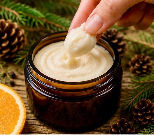 Forest Walk Body Butter 90g | Pine Cedarwood Sweet Orange & Black Pepper | Essential Oil Skincare | Handmade in Wales