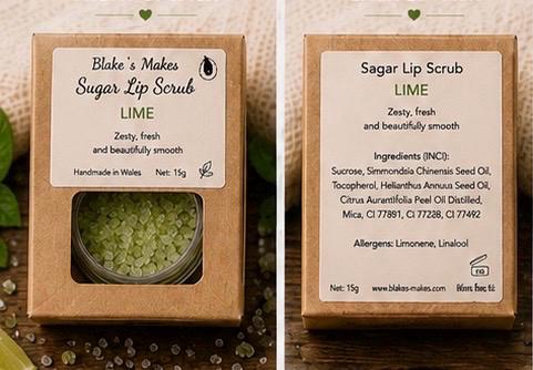 Lime Sugar Lip Scrub – Fresh Citrus Lip Exfoliator, Natural Vegan Lip Care, 15g|