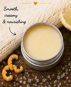 Lemon Lip Balm – Zesty Natural Lip Moisturiser, Vegan Handmade Lip Care, 15ml Tin
