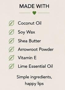 Lime Lip Balm – Fresh Citrus Lip Care, Nourishing Vegan Balm, Handmade in Wales, 15ml