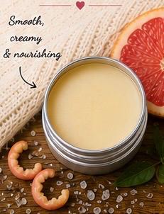 Grapefruit Lip Balm – Fruity Citrus Lip Moisturiser, Natural Vegan Lip Care, Handmade 15ml Tin
