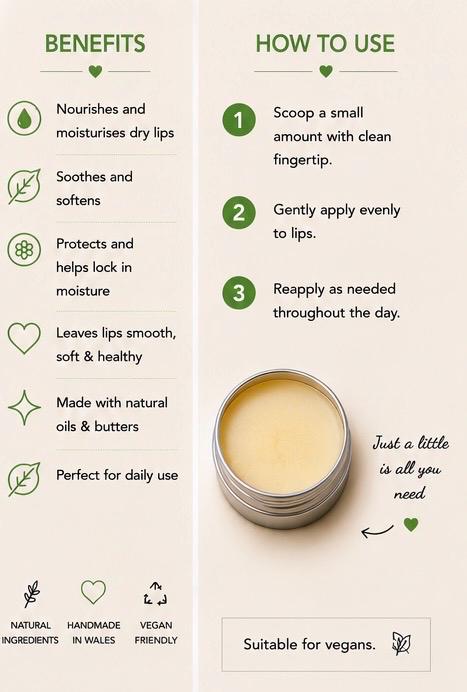 Spearmint Lip Balm – Fresh Mint Lip Care, Nourishing Vegan Balm for Dry Lips, Handmade 15ml Tin