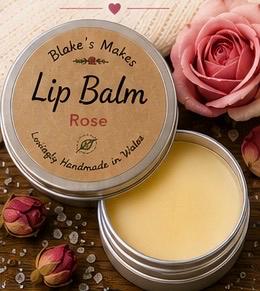 Rose Lip Balm – Floral Natural Lip Care, Nourishing Vegan Balm, Handmade Pamper Gift, 15ml Tin